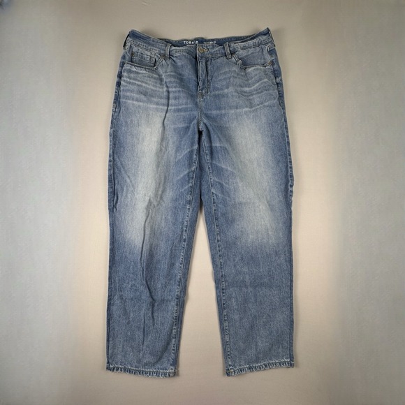 torrid Denim - Torrid Womens 18 T Perfect Wide Leg Stretch Rigid Denim Jeans Distressed Hem